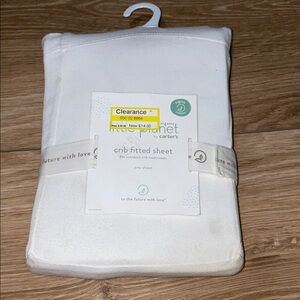 Little Planet Carter's White Organic Cotton Crib Fitted Sheet